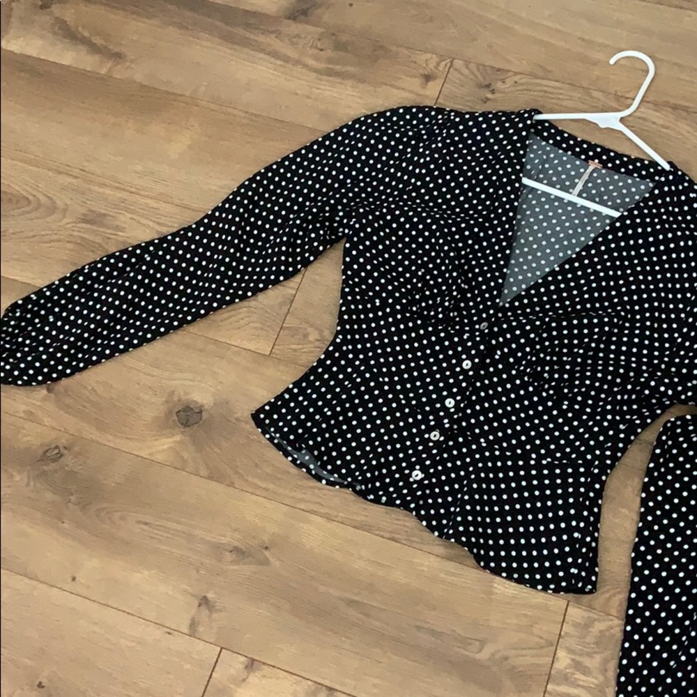 Free people polka dot top XS